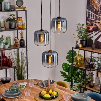 Lauden Lámparas suspendidas, Lámparas colgantes Azul, Transparente, 3 luces