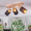 Fallhagen Plafones, Spot techo Cromo, Madera clara, 3 luces