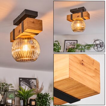 Sernadelo Plafones, Luminarias esféricas Crudo, Negro, 1 luz