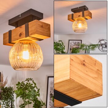 Sernadelo Plafones, Luminarias esféricas Crudo, Negro, 1 luz