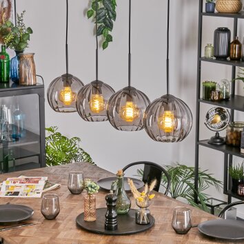 Koyoto Lámparas suspendidas, Luminarias esféricas, Lámparas colgantes Ahumado, 4 luces