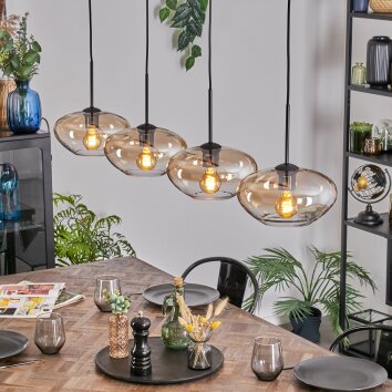 Mertola Lámparas suspendidas, Lámparas colgantes Colores ámbar, Transparente, 4 luces
