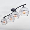 Koyoto Plafones, Luminarias esféricas Transparente, Ahumado, 4 luces
