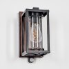 Portalis Aplique de exterior, Apliques Color madera, Negro, 1 luz, Sensor de movimiento