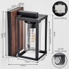 Portalis Aplique de exterior, Apliques Color madera, Negro, 1 luz, Sensor de movimiento