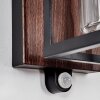 Portalis Aplique de exterior, Apliques Color madera, Negro, 1 luz, Sensor de movimiento
