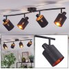Fallhagen Plafones, Spot techo Negro, 4 luces