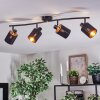 Fallhagen Plafones, Spot techo Negro, 4 luces