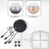 Koyoto Lámparas suspendidas, Luminarias esféricas, Lámparas colgantes 35 cm Colores ámbar, Transparente, Ahumado, 4 luces