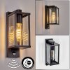 Tourega Aplique de exterior, Apliques Negro, 1 luz, Sensor de movimiento