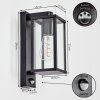 Tourega Aplique de exterior, Apliques Negro, 1 luz, Sensor de movimiento