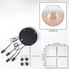 Koyoto Lámparas suspendidas, Luminarias esféricas, Lámparas colgantes 35 cm Colores ámbar, Transparente, 4 luces