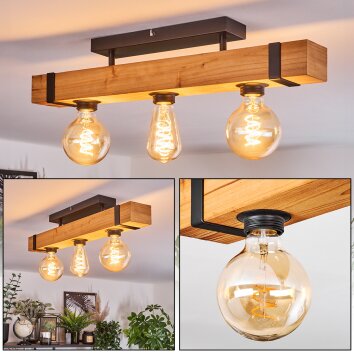 Sernadelo Plafones Crudo, Negro, 3 luces