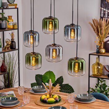 Lauden Lámparas suspendidas, Lámparas colgantes Azul, Verde, Transparente, Ahumado, 6 luces