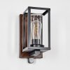 Portalis Aplique de exterior, Apliques Color madera, Negro, 1 luz, Sensor de movimiento