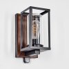 Portalis Aplique de exterior, Apliques Color madera, Negro, 1 luz, Sensor de movimiento