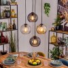 Koyoto Lámparas suspendidas, Luminarias esféricas, Lámparas colgantes Colores ámbar, Transparente, Ahumado, 4 luces