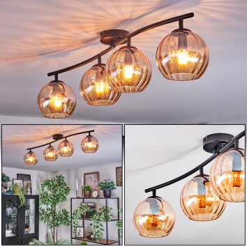 Koyoto Plafones, Luminarias esféricas Colores ámbar, 4 luces