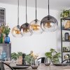 Koyoto Lámparas suspendidas, Luminarias esféricas, Lámparas colgantes Colores ámbar, Transparente, Ahumado, 4 luces