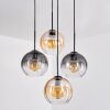 Koyoto Lámparas suspendidas, Luminarias esféricas, Lámparas colgantes Colores ámbar, Transparente, Ahumado, 4 luces