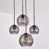 Koyoto Lámparas suspendidas, Luminarias esféricas, Lámparas colgantes 30 cm Ahumado, 4 luces