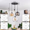 Koyoto Lámparas suspendidas, Luminarias esféricas, Lámparas colgantes Colores ámbar, Transparente, Ahumado, 4 luces