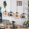 Koyoto Lámparas suspendidas, Luminarias esféricas, Lámparas colgantes Colores ámbar, Transparente, Ahumado, 4 luces