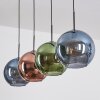 Koyoto Lámparas suspendidas, Luminarias esféricas, Lámparas colgantes Azul, Verde, Color cobre, 4 luces