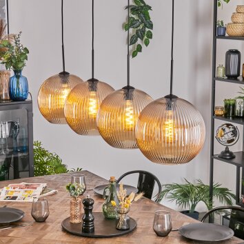 Koyoto Lámparas suspendidas, Luminarias esféricas, Lámparas colgantes Colores ámbar, 4 luces