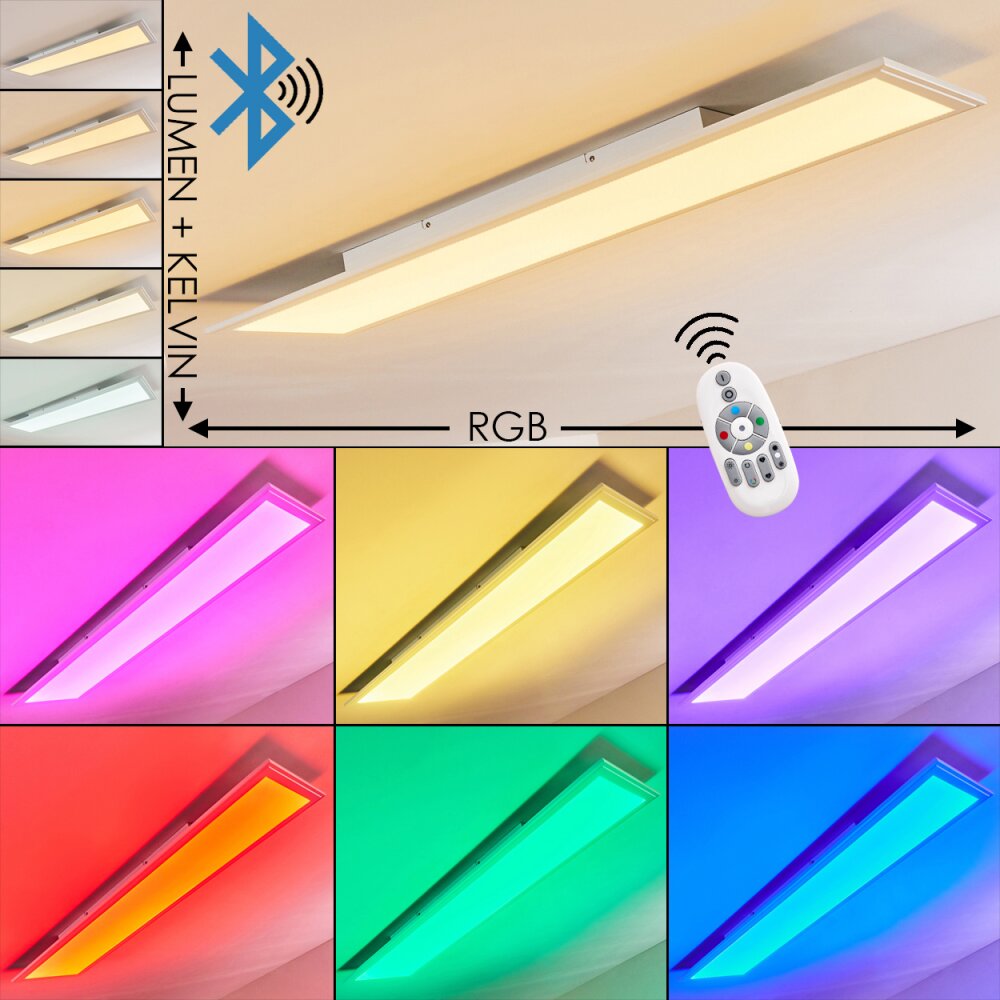 Voisines Lámpara de Techo LED Blanca, 1 luz, Mando a distancia, Cambia de color main product photo