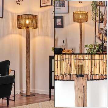 Cando Lámpara de pie Crudo, Negro, 1 luz