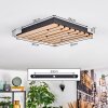 Vorlix Plafones LED Color madera, Negro, 1 luz