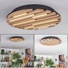 Vorlix Plafones LED Color madera, Negro, 1 luz