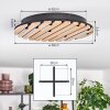Vorlix Plafones LED Color madera, Negro, 1 luz