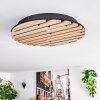 Vorlix Plafones LED Color madera, Negro, 1 luz