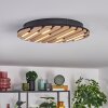 Vorlix Plafones LED Color madera, Negro, 1 luz