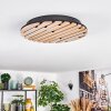 Vorlix Plafones LED Color madera, Negro, 1 luz
