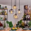 Koyoto Lámparas suspendidas, Luminarias esféricas, Lámparas colgantes Colores ámbar, Transparente, Ahumado, 4 luces