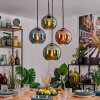 Koyoto Lámparas suspendidas, Luminarias esféricas, Lámparas colgantes Azul, Verde, Color cobre, 4 luces