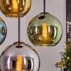 Koyoto Lámparas suspendidas, Luminarias esféricas, Lámparas colgantes Azul, Cromo, dorado, Verde, Ahumado, 4 luces