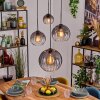 Koyoto Lámparas suspendidas, Luminarias esféricas, Lámparas colgantes 30 cm Transparente, Ahumado, 4 luces