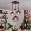 Koyoto Lámparas suspendidas, Luminarias esféricas, Lámparas colgantes 30 cm Transparente, Ahumado, 4 luces