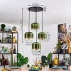Lauden Lámparas suspendidas, Luminarias esféricas, Lámparas colgantes Verde, Transparente, 4 luces