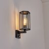 Monfanim Aplique de exterior, Apliques Negro, 1 luz, Sensor de movimiento
