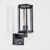 Monfanim Aplique de exterior, Apliques Negro, 1 luz, Sensor de movimiento