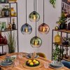 Koyoto Lámparas suspendidas, Luminarias esféricas, Lámparas colgantes Azul, Verde, Transparente, Color cobre, 4 luces