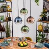 Koyoto Lámparas suspendidas, Luminarias esféricas, Lámparas colgantes Azul, Verde, Transparente, Color cobre, 4 luces
