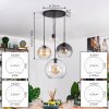 Koyoto Lámparas suspendidas, Luminarias esféricas, Lámparas colgantes Colores ámbar, Transparente, Ahumado, 4 luces