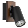 Lámparas Osram Spot Plafones, Spot techo LED Color madera, Negro, 1 luz