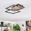 Rivano Plafones LED Cromo, Color madera, Negro, 1 luz